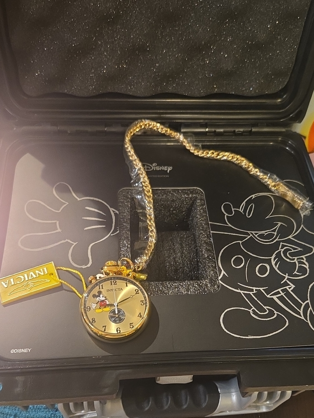 Invicta Gold Mickey Mouse Pocket Watch Pendant